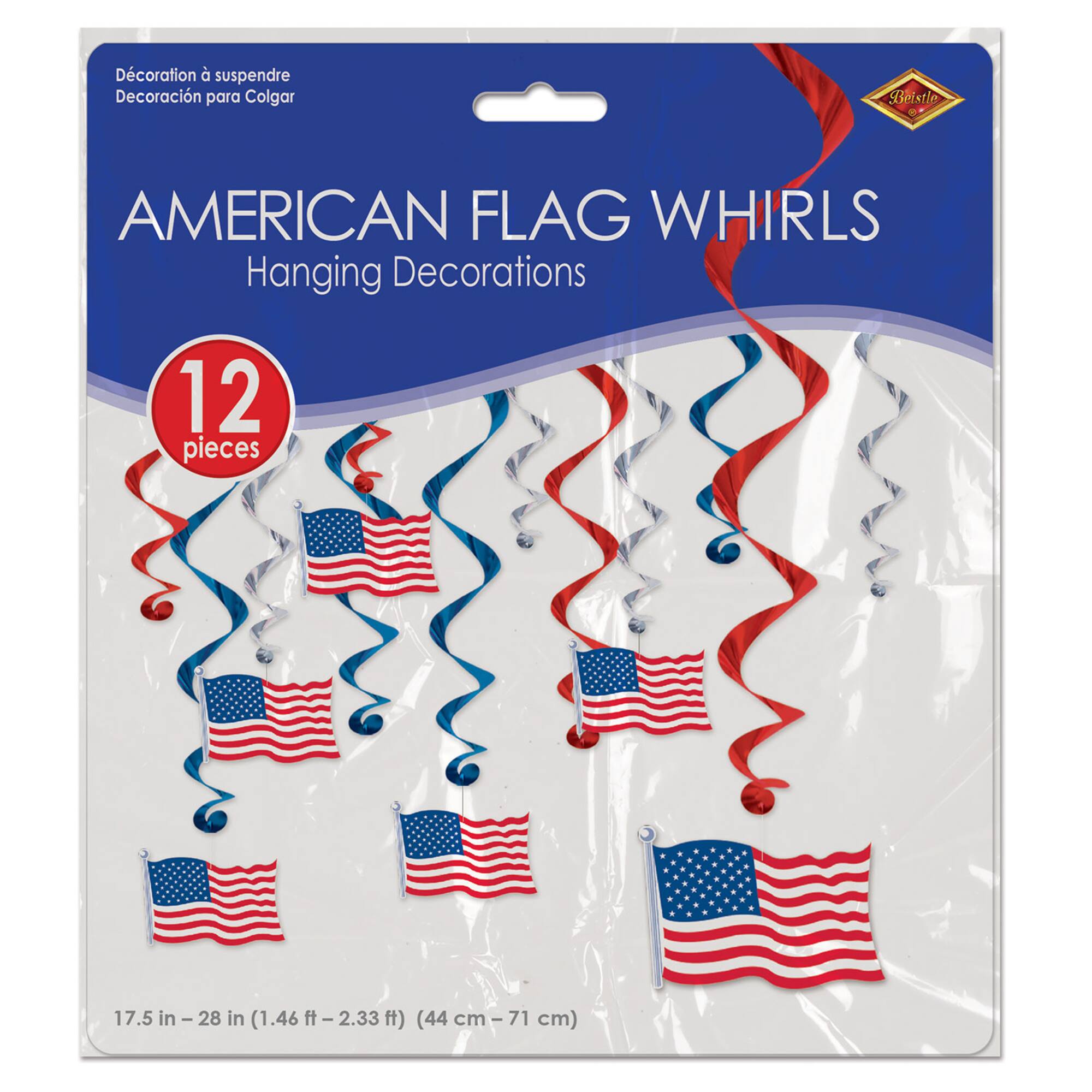 Beistle American Flag Whirls, 12ct.